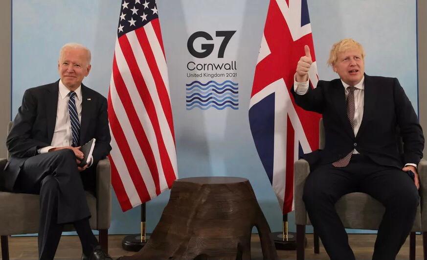 Le président americain Joe Biden et le Premier ministre britannique, Boris Johnson, à Carbis Bay