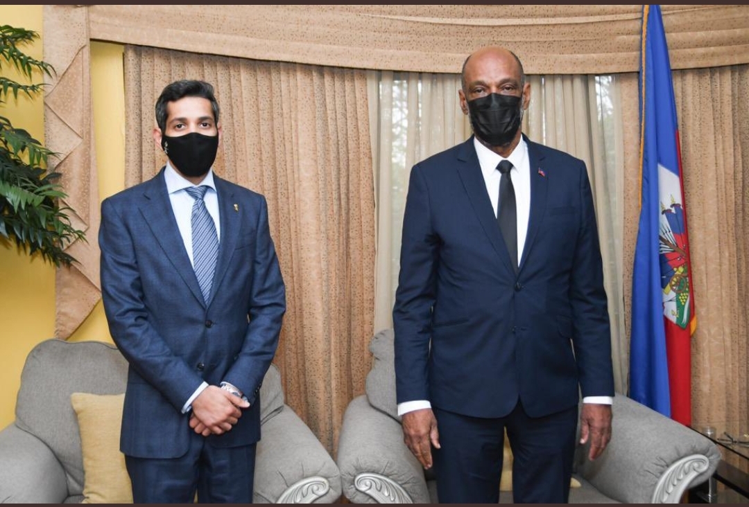 Ariel Henry et l'ambassadeur Alharbi 