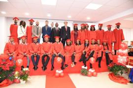 Photo prise en décembre 2021 lors de la graduation de boursiers haïtiens en Italie